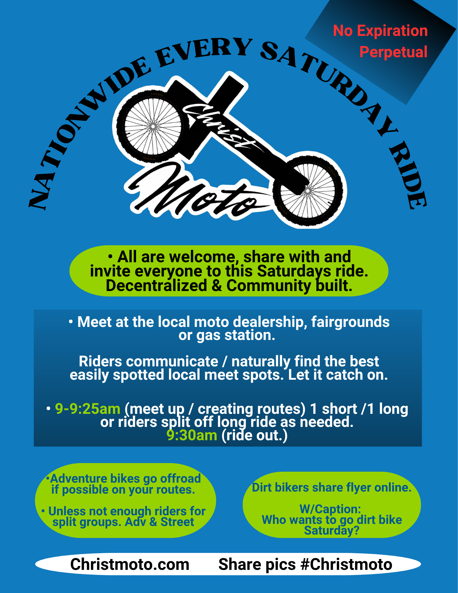 Christ Moto nationwide Saturday motorcycle ride launch